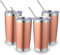 Volhoply 20oz 550ml Travel Insulated Tumbler with Lid and Straw Bulk 4 Pack, Double Wall Stainless Steel Coffee Mug Fits Cup Holder,Powder Coated Cup for Hot & Cold Drinks, BPA Free（Rose Gold,4 Set）
