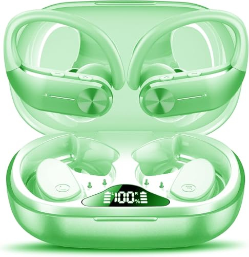 Cuffie Sport Senza Fili Bluetooth 5.3 Cuffie Bluetooth in Ear con 4 ENC Microfono Noise Nancelling, 68 ore Hi-Fi Stereo 2024 Nuove Cuffie IP8 Impermeabili, Indicatore LED Auricolari Gym/Corsa