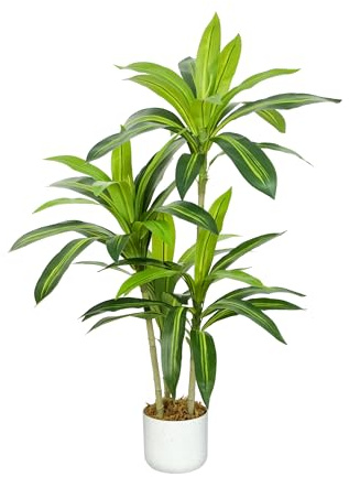 mcc direct Artificial Agave Tree, 100cm Tall Large Decorative Artificial Plant with Plastic Planter and Artificial Moss for House Bedroom Office Garden Store Decoration