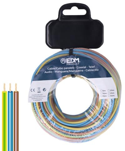 EDM Product Cavo Parallelo EDM 28742 Blu Marrone 25 m Bobina h07z1-k - Marca EAN: 8425998287424