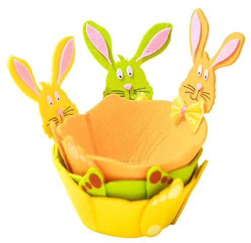 Niedlicher Candy Holder, Felt Egg Hunt Bag, 7,09 Zoll, Favor Supplies Easter Celebrations, Exquisite Treat Basketball, Easter Bunny Basket für Schokolade, Goodies, und Dekorationen