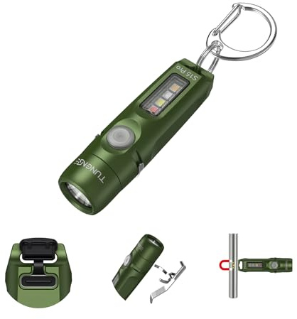 S15PRO Rechargeable keychain Flashlight,750 Lumen Mini light with COB | Tail Magnet, Pocket Clip, EDC, Compact, IP66, 365nm UV, Aluminum, USB-C, Strobe,for Detect Bills, Camping, Repair, Hiking