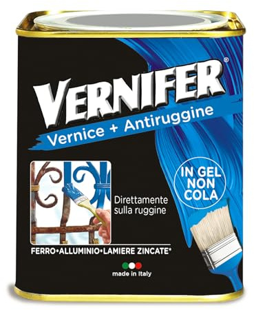 AREXONS - VERNIFER Vernice Grigio Artic Chiaro Satinato, 750ml | Smalto e Fondo Antiruggine, Adatta per Interni ed Esterni