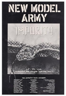 rlfnde Poster auf Leinwand, Motiv New Model Army – Unreinheit, Wandkunst, Dekordruck, Bild, Gemälde für Wohnzimmer, Schlafzimmer, Dekoration, 30 x 45 cm