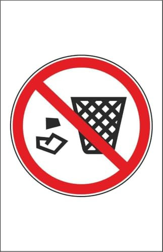 CARTELLO SEGNALETICO - VIETATO GETTARE RIFIUTI - Adesivo Extra Resistente, Pannello in Forex, Pannello In Alluminio (Plastica, 30x42 cm)