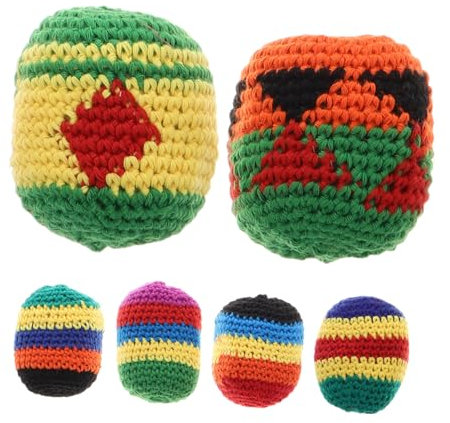 TOYANDONA Handgefertigte Mehrfarbige Gestrickte Sandsäckchen 6 Stück Weiche Jongliersäcke Für Vorschule Motorik Und Augen-Hand-Koordination
