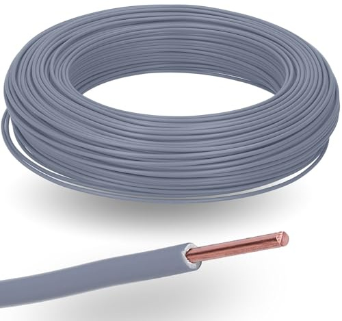 Kalitec 100m H07V-U 1x2,5 mm² Grau - Starre PVC Einzelader 450/750 V | Flammwidrige Aderleitung eindrähtig - Ideal für Maschinen, Leuchten & Schaltschränke - HAR-Prüfzeichen Kupferleitung