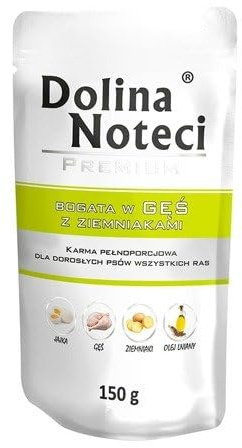 Dolina Noteci Premium Wet Dog Food 150g - Various Flavours, MIX OF TASTE (150 g (Pack of 6), Goose Potato)