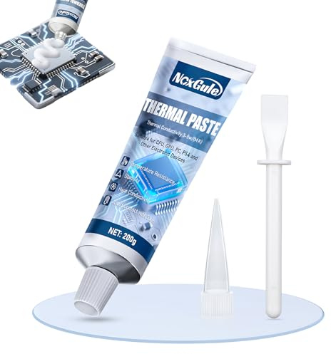NoxGule Pâte Thermique Processeur, Thermal Paste, Pate Thermique Ps4, Pate Thermique Convient pour CPU, Gpu Mémoire, Réfrigérateur pour Camping-Car, Résistant aux Hautes Températures, 200g(Blanc)