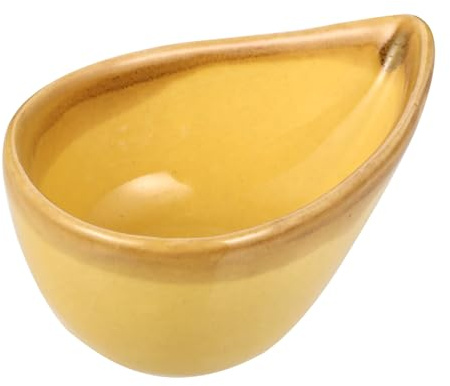 WEKADRIN Petite Coupelle Céramique Jaune pour Huiles Essentielles et Plateau pour Spa Massage et Masque Facial Design Goutte Eau et Facile à Nettoyer