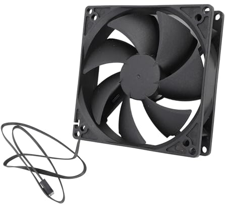 SIXRUN 4Pin PWM Case Fan 100mm Dual Ball Bearing, High Speed Cooling Fan with 7 Blades 44.2CFM 28.8dBA Quiet Operation for PC Computer Case Gaming