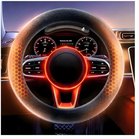 2025 Upgraded Cordless Rechargeable Heated Steering Wheel Cover, Two-Level Fast Graphene Heating Steering Wheel Heater, Anti-Slip Universal Fit 15 Inch, Cozy Comfort for Winter Driving (O type)