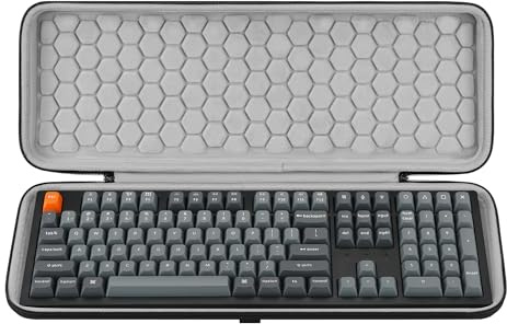 Geekria custodia rigida per tastiera full size, compatibile con Keychron K10 HE /K10 Max/Q6 HE/V6, Redragon K668/K689/K556 PRO, AULA F108 PRO – borsa da viaggio per tastiera 104 tasti