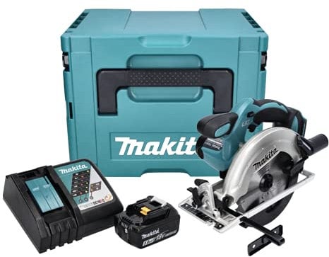 Makita DSS 611 RT1J 18V Li-ion Scie Circulaire sans fil 165mm + Coffret Makpac + 1x Batterie BL1805 5,0 Ah + Chargeur DC 18 RC