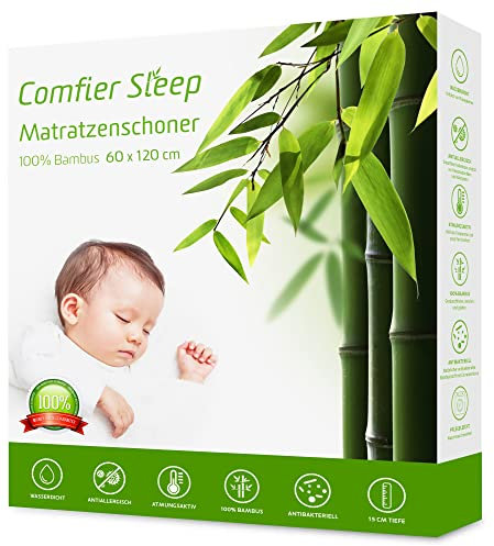 Coprimaterasso Lettino 60x120 Cm – 100% Bambù Super Morbido Traspirante, Anallergico Antibattericoe Coprimaterasso Culla