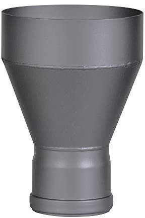 FIREFIX RD150/Ü10 RD150/Ü10-Pieza de transición (extensión) para Tubos de Humo de 2 mm de Grosor, Lacado en Gris Oscuro, de 80 mm de Conector de Horno a 150 mm de conexión de Pared, Negro