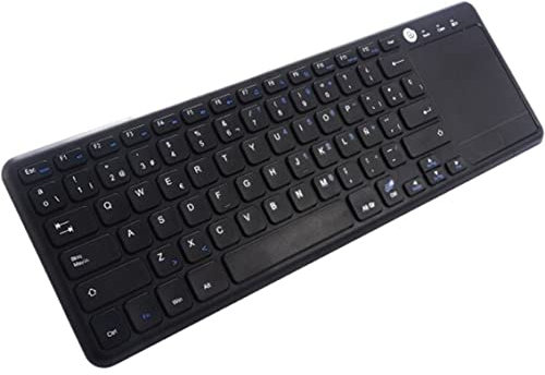 CoolBox Cooltouch - Teclado inalámbrico 2.4Ghz con touchpad multitáctil para PC/Portátil/Smart TV/Tablet. Versión Española - Color Negro