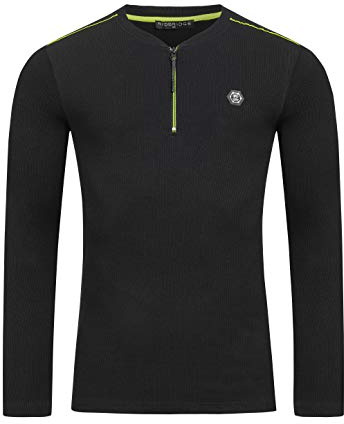 Redbridge Herren Pullover Longsleeve Sweatshirt Slim Fit Neon Schwarz XL