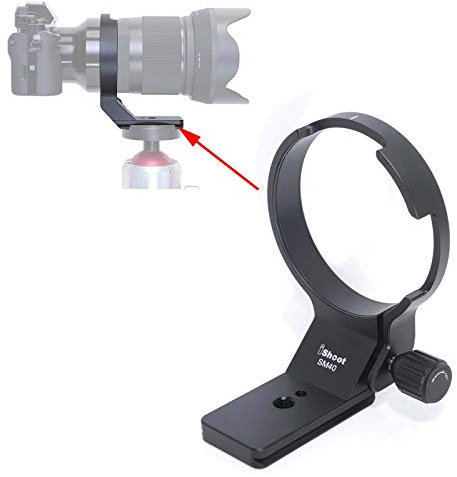 iShoot Lens Collar Support Bracket Holder for Sigma 40mm f/1.4 DG HSM Art, CNC Machined Aluminum, ARCA-SWISS Fit Quick Release Plate, Black