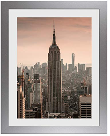 1a Bilderrahmen Orion Mattsilber Silber Matt 40 x 100 cm kantig Panorama modern stabil eckig hochwertig preiswert mit antireflex Kunstglas