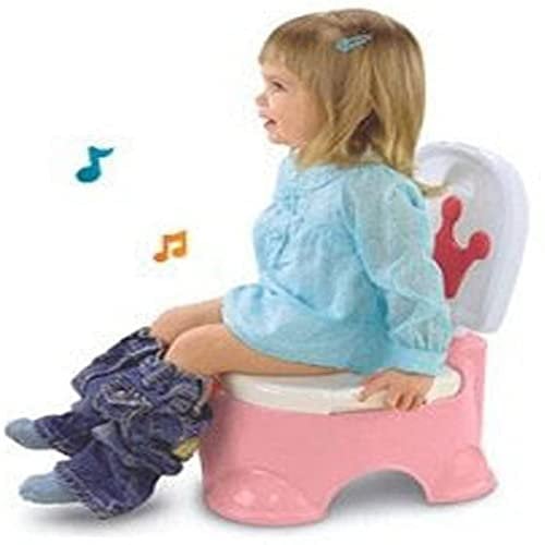 YORKING Baby Potty Toilet Training Seat with Sounds Lavatory Potties Potty Training Mom Helper Pink for Boys and Girls to Encourage Practice and Reward