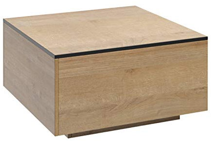 Couchtisch Altels 08, Farbe: Riviera Eiche/Dunkelbraun - 80 x 80 x 43 cm (B x T x H)