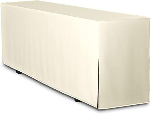 TexDeko® Biertischhusse Premium für Bierzeltgarnitur 220 x 80cm Blickdicht waschbar nur Tisch (Creme)