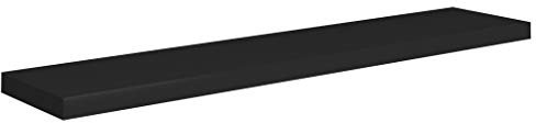 vidaXL Wandregal Schwebend Hängeregal Wandboard Bücherregal Regalbrett Schweberegal CD DVD Regal Wand Dekoregal Schwarz 120x23,5x3,8cm MDF