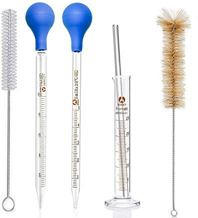 Pipeta de cristal de 5 ml, 10 ml, cuentagotas y cilindro de medición de cristal de 25 ml, para laboratorio, alimentos, medicina, escuela
