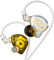KZ ZS10 pro Auriculares internos con cable, auriculares con cable HiFi de 30Ω, monitores internos IEM, auriculares, auriculares, auriculares para música de juegos deportivos (Amarillo, sin Micrófono)