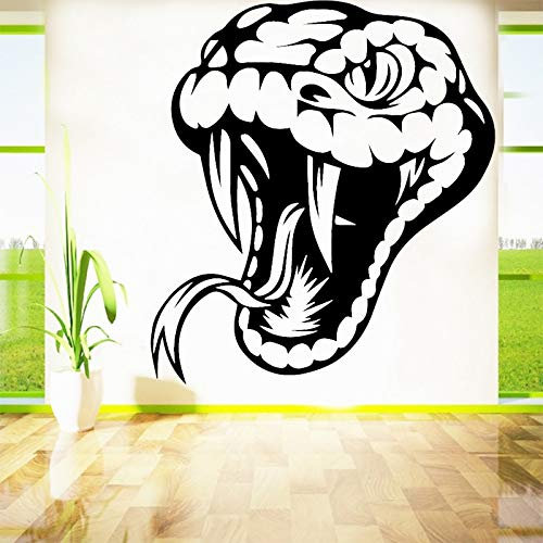 QIANGTOU Moderne Schlange Abnehmbare Wandaufkleber für Jungen Wohnzimmer Schlafzimmer Wohnkultur Vinyl Wandtattoo DIY Kunst Reptil Tier Wandtattoo 58x63cm