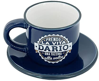 Taza de café personalizada con plato – Dario