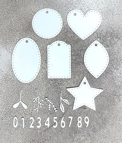 Stanzschablone Adventskalender Zahlen Geschenkanhänger Anhänger Mix, bis 3,5x6cm, 30-tlg.