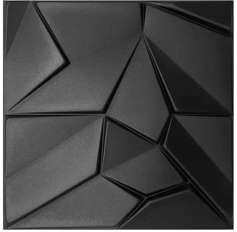 Eurodeco 3D Wandpaneele - 3D Wandverkleidung Paneele - Dekoren Deckenpaneele - Wanddeko Platten - Wandtattoos aus Polystyrol XPS Styropor - 50 x 50 cm, 3 mm Stärke, Merkur Schwarz, 16 Stück (4m²)