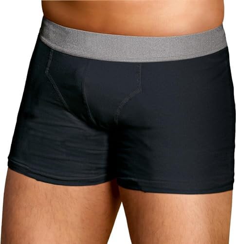 TENA Waschbare Schutzhose für Herren, weiche, bequeme und sichere Boxershorts zum Tropfen, unsichtbarer Schutz, klassischer Schnitt, leichte Absorption, 1 Stück, Schwarz, Größe L
