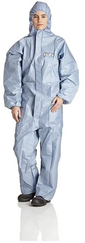 DS Safetywear PS2B-L ProSafe 2 Einweg Overall, Kapuze, Antistatisch, Blau, PSA Kategorie 3, Größe L