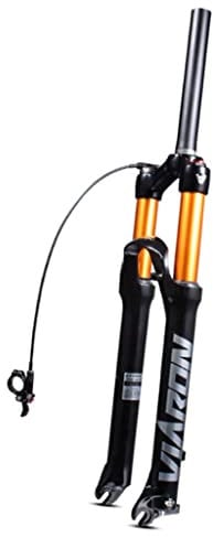 LHHL MTB Air Suspension Fork 26/27.5/29 Inch Mountain Bike ForK 100mm Travel QR 9mm Remote Lockout 1-1/8 Straight Steerer MTB Air Fork XC/AM/FR (Color : Black gold, Size : 26inch)