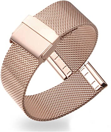 GANYUU Milanese Druable Armband für Asus Vivowatch ZENWATCH 2 Faltschnalle Uhrenarmband Ersatzarmband für LG W100 W110 W150 (Farbe: Roségold, Größe: für LG W110)