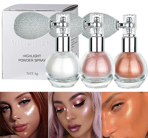 3 Farben Glitzer-Spray für Haar und Körper, Silber-Glitzer-Textmarker Spray Sparkle Puder Kosmetik Shimmer Make-up Spray für Haar, Gesicht, Körper