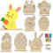 Booaee Osterhase Basteln Holz Set, 62 Stück DIY Osterhase Deko, Ostern Holz zum Malen, Kind