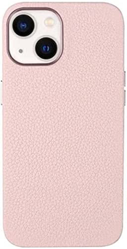 CYSUE Custodia in pelle con fodera in microfibra, per Apple iPhone 13 (2021) Cover posteriore con motivo Litchi da 6,1 pollici [nuova ricarica wireless] (colore : rosa)