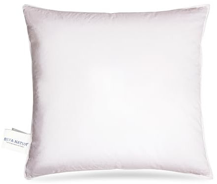 BEFA NATUR Sofakissen 40x40 cm (4 Stück) | Dekokissen, Zierkissen, Kissen aus 100% Federn | 350g Füllgewicht/STK | für Allergiker (NOMITE) | Tierwohl (DOWNPASS) | Oeko-TEX Klasse 1 | Made in Germany