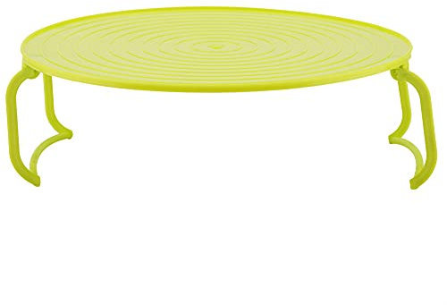 grilles empilables pour assiettes à micro-ondes,Grille de cuisson ronde, four à micro-ondes en plastique multifonctionnel, grille de cuisson à la vapeur en couches(vert)