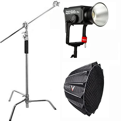 Aputure LS 600x Pro mit Light Dome II Softbox und C-Ständer-Kit, 600 W zweifarbige 2700 K ~ 6500 K LED-Videoleuchte mit Unterstützung für Bluetooth-App-Steuerung (V-Mount)