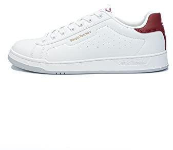 Sergio Tacchini Capri Herren Sneaker Schnürschuh Herrenschuh Schuhe für Herren White RED (79) Gr. 45