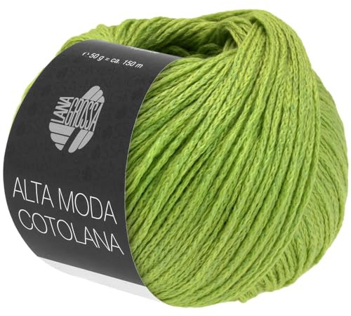 LANA GROSSA Alta Moda Cotolana | Edles Kettengarn aus 45% Schurwolle (Merino superwash), 45% Pima Baumwolle & 10% Polyamid| 50g Wolle zum Stricken & Häkeln | 150m Garn FB 50