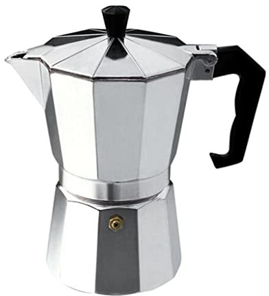 misppro Home Bar Aluminium Kaffee Mokka Maker Topf Espressokocher Mokka Topf - Silber, 3 Tassen