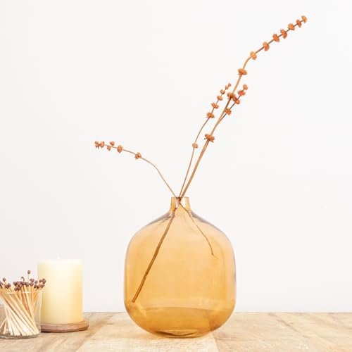 Bloomingville Glasvase, 17,8 cm L x 17,8 cm B x 21,1 cm H, Bernstein