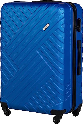 Xonic Design Reisekoffer - Hartschalen-Koffer mit 360° Leichtlauf-Rollen - hochwertiger Trolley mit Zahlenschloss in M-L-XL oder Set (Royalblau, XL)