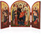 NKlaus Ekonomissa/Der Schutz Des Hauses Ikone Triptychon Holz 25x16cm Christlich 13821